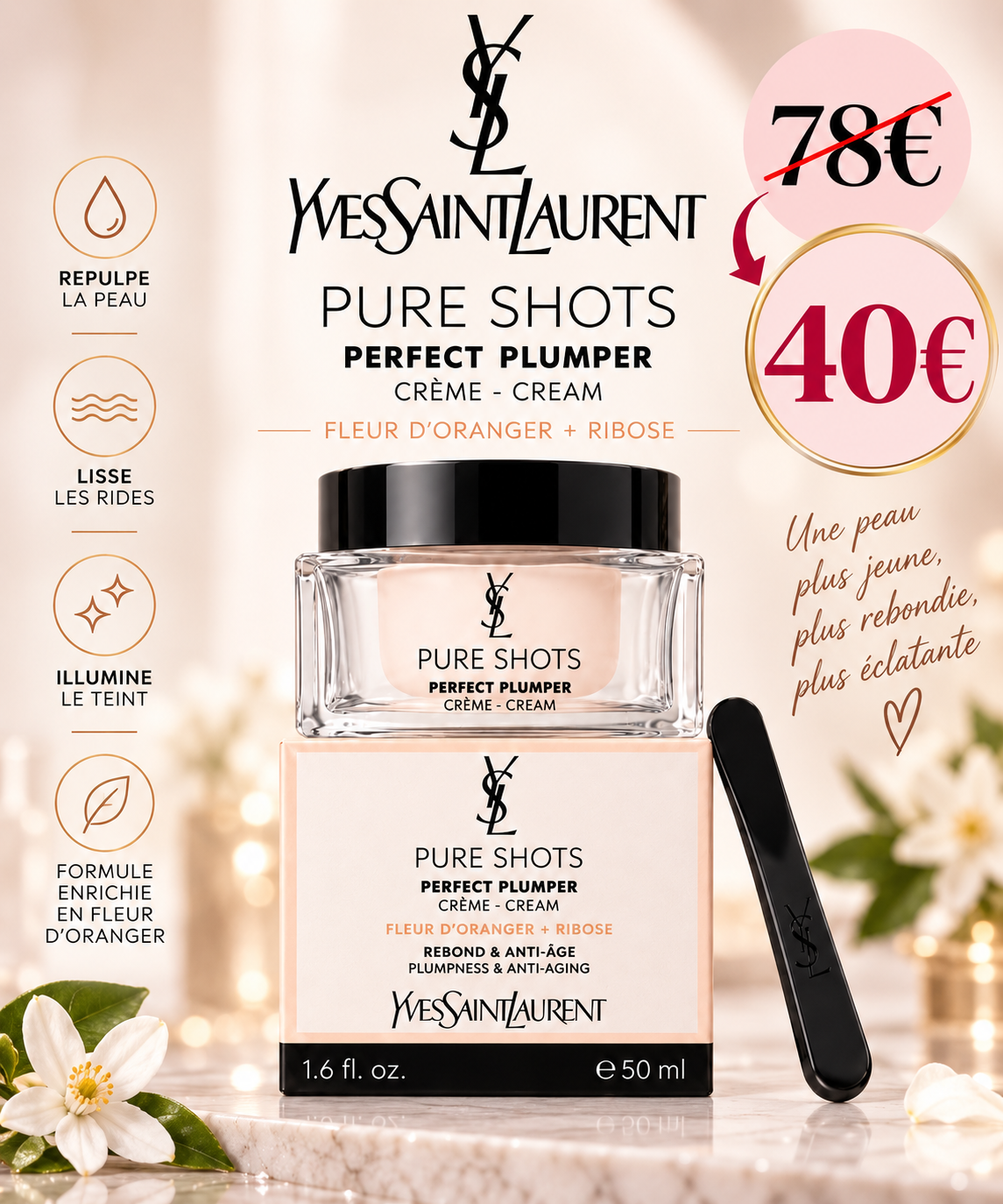 Crème anti âge repulpante Yves saint Laurent pure shot perfect